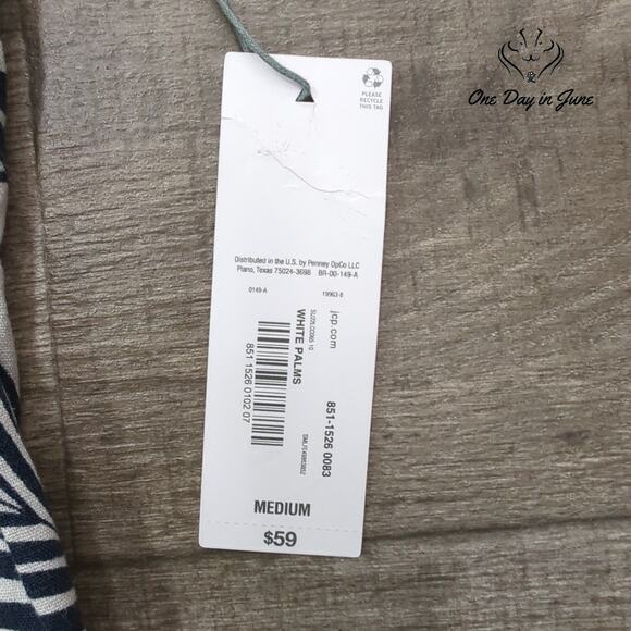 Liz Claiborne Button Front Long Sleeve Linen Top Size M - Picture 2 of 5